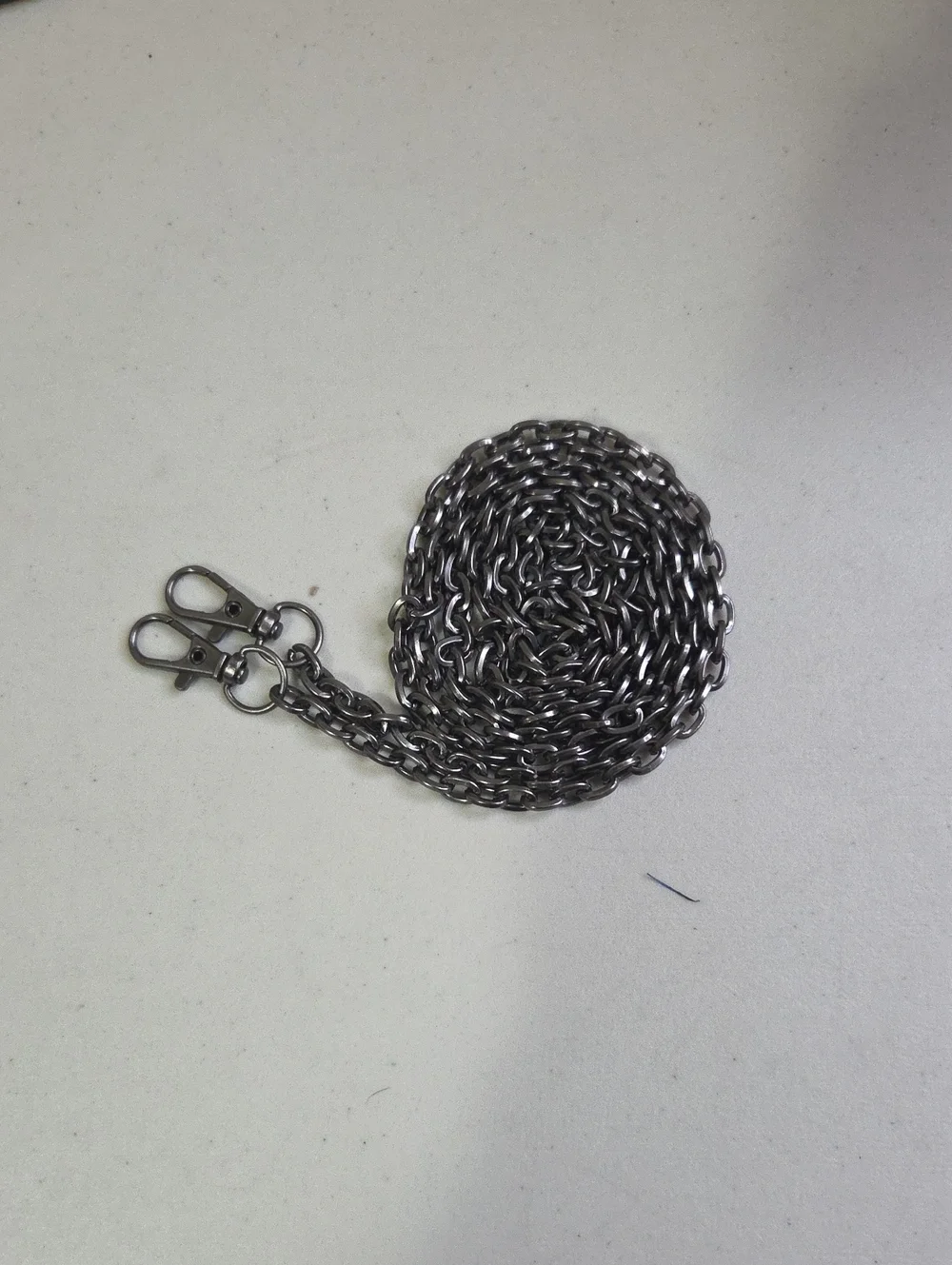 Gun Metal Chain Strap with Dual Clips